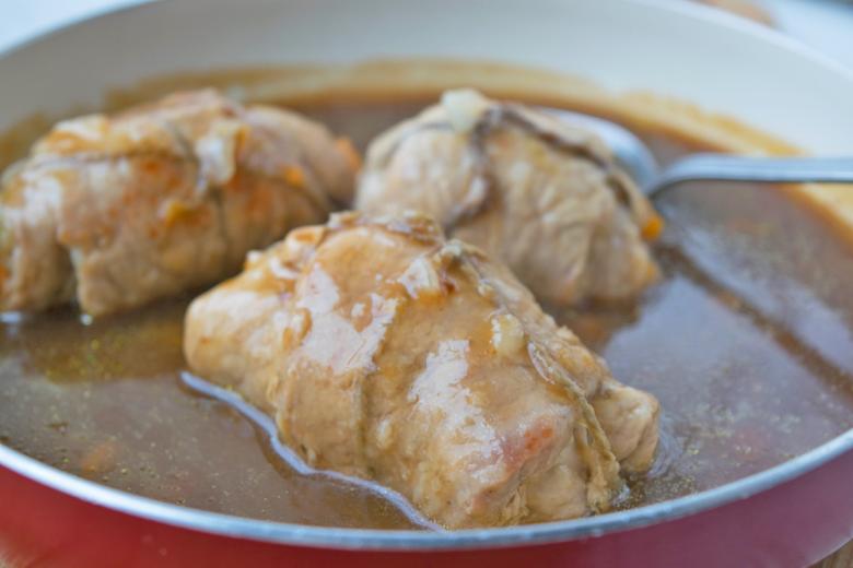 Schweinsrouladen mit Gemüsefüllung