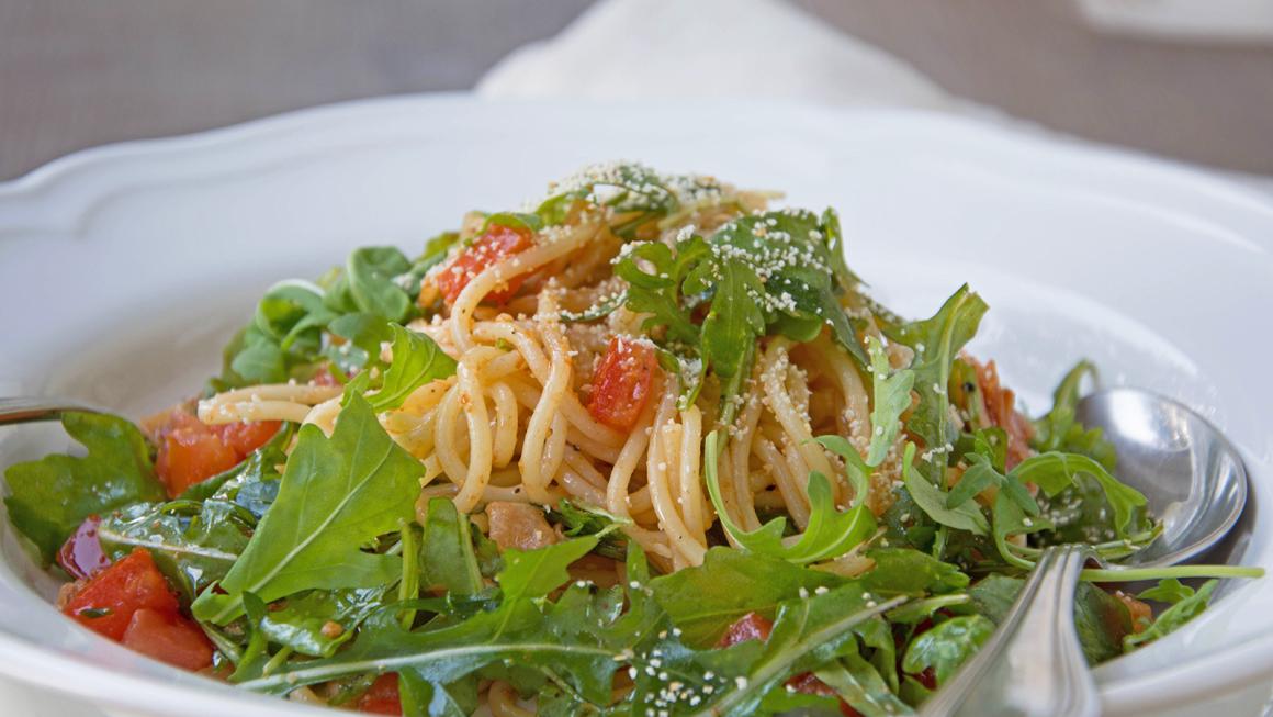 Scharfe Rucola-Spaghetti