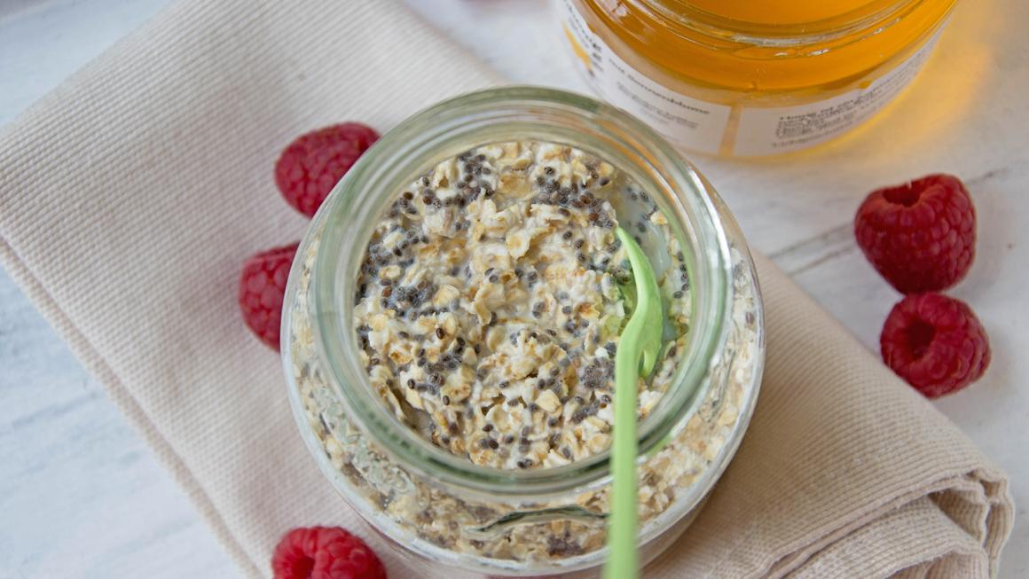 Overnight Oats mit Chiasamen und Zimt