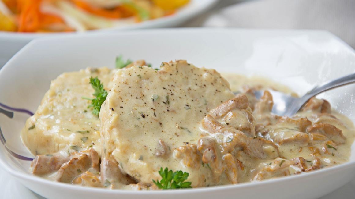 Kalbsgeschnetzeltes mit Eierschwämmen