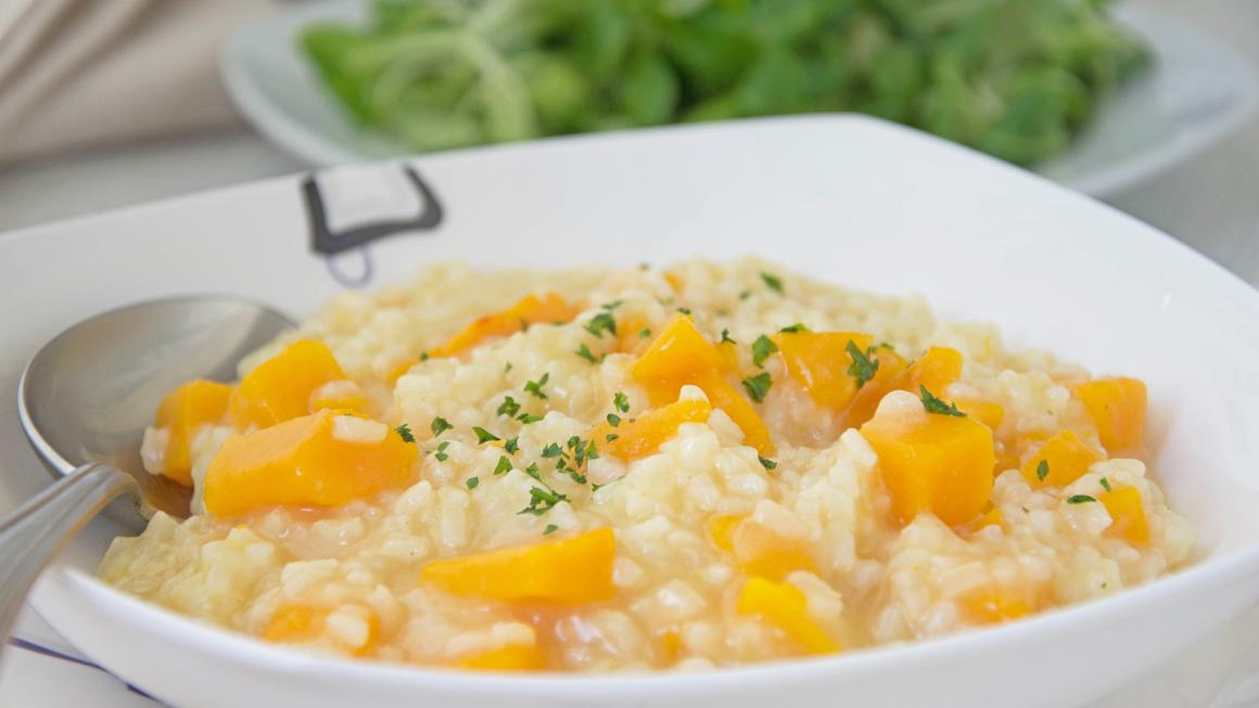 Kürbisrisotto ohne Parmesan