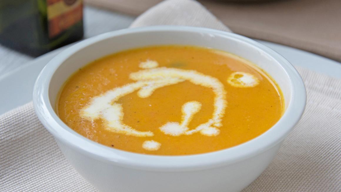 Kürbissuppe mit Rahm