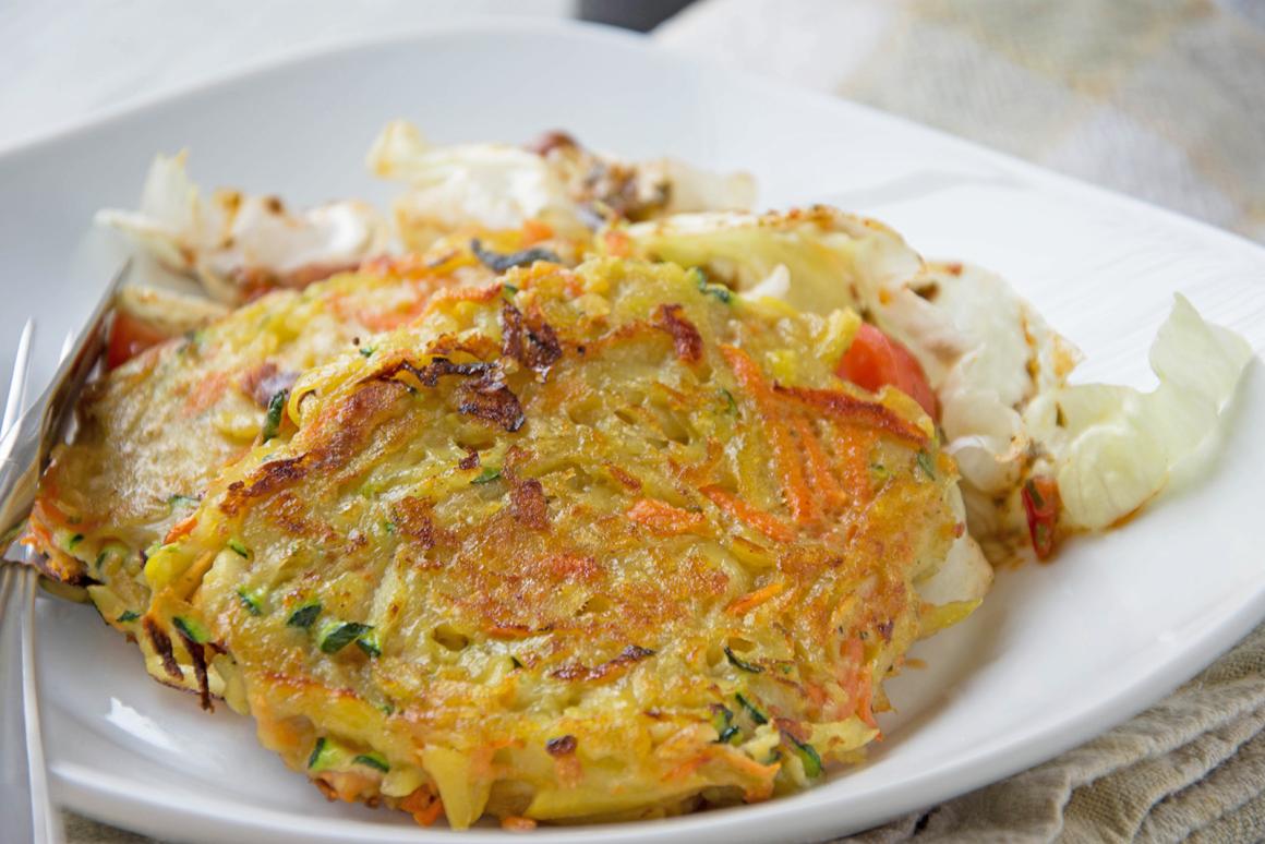 Kartoffeltätschli mit Gemüse
