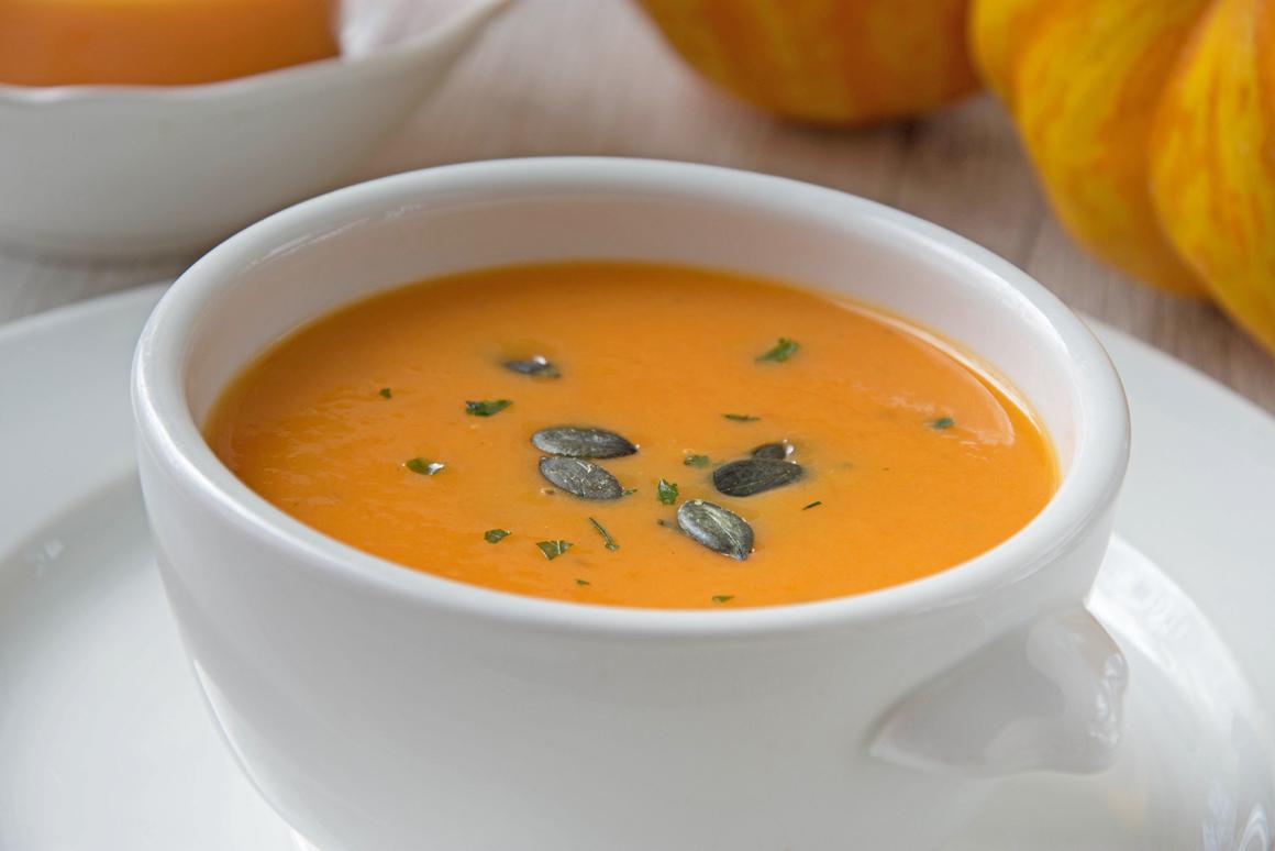 Kürbissuppe mit Rahm