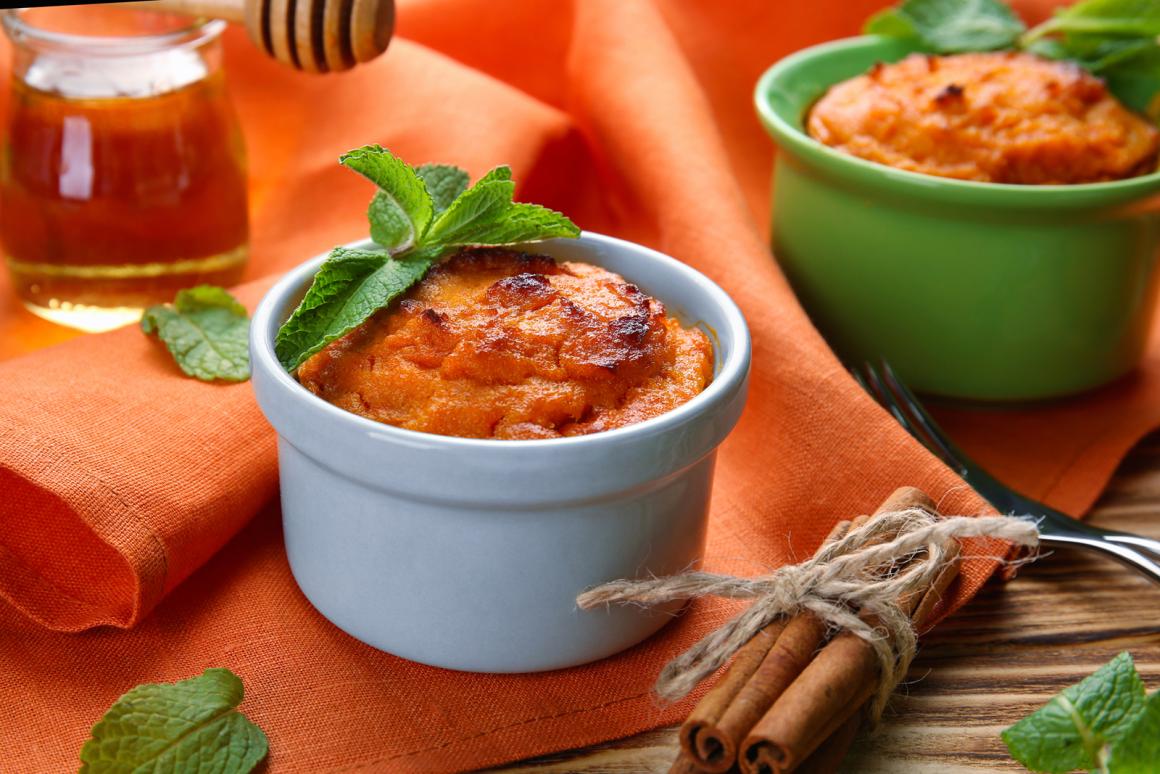 Zimtpudding aus dem Ofen