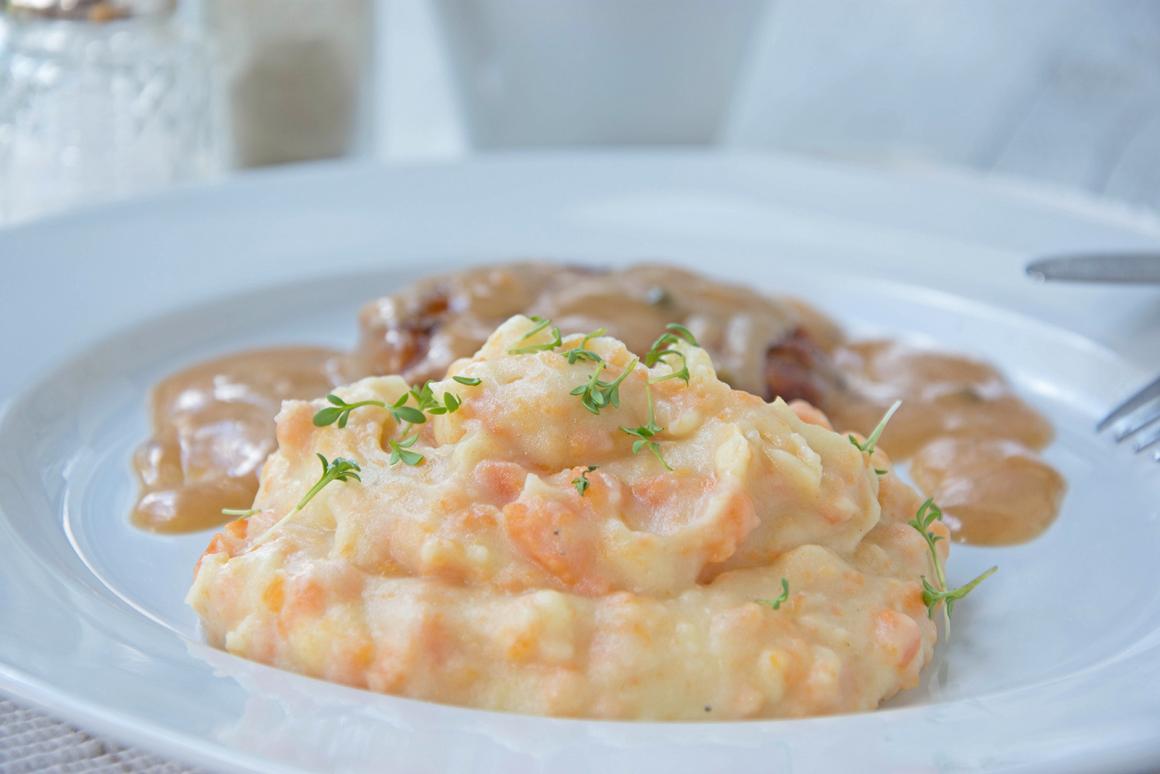 Kartoffelstock mit Kürbis