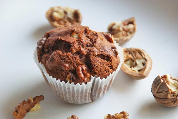 Schokoladige Baumnuss Muffins