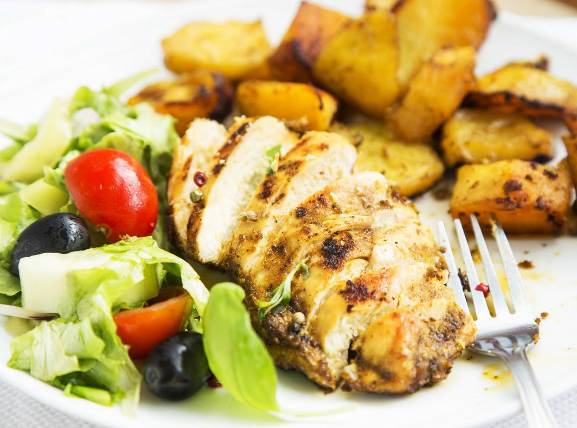 Pouletbrüstchen mit Curry-Kartoffeln