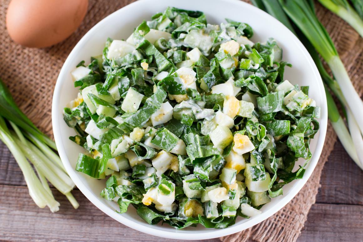 Spinatsalat mit Frischkäse