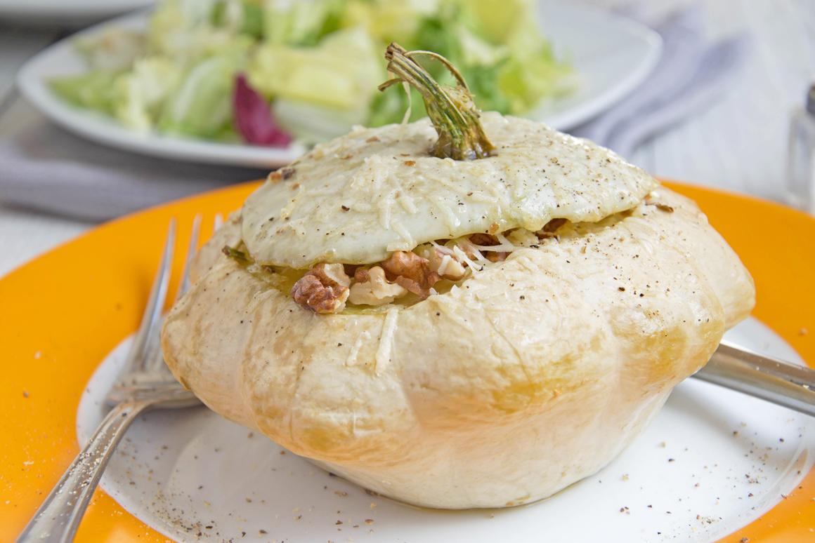 Mit Roquefort gefüllte Kürbisse