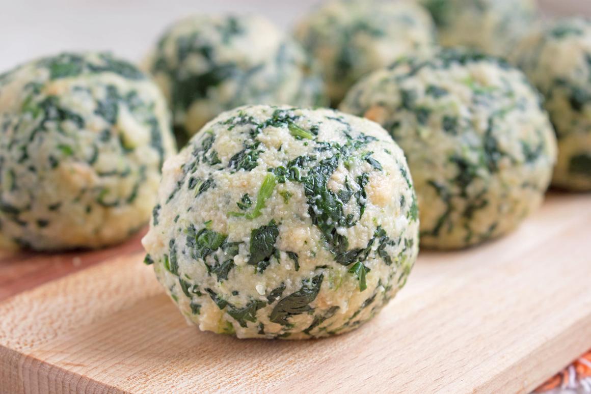 Vegane Spinatknödel