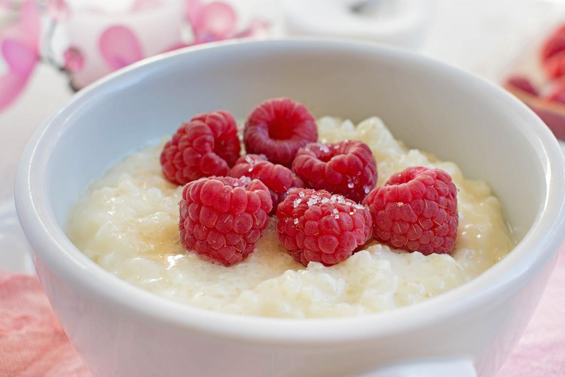 Milchreis mit Himbeeren