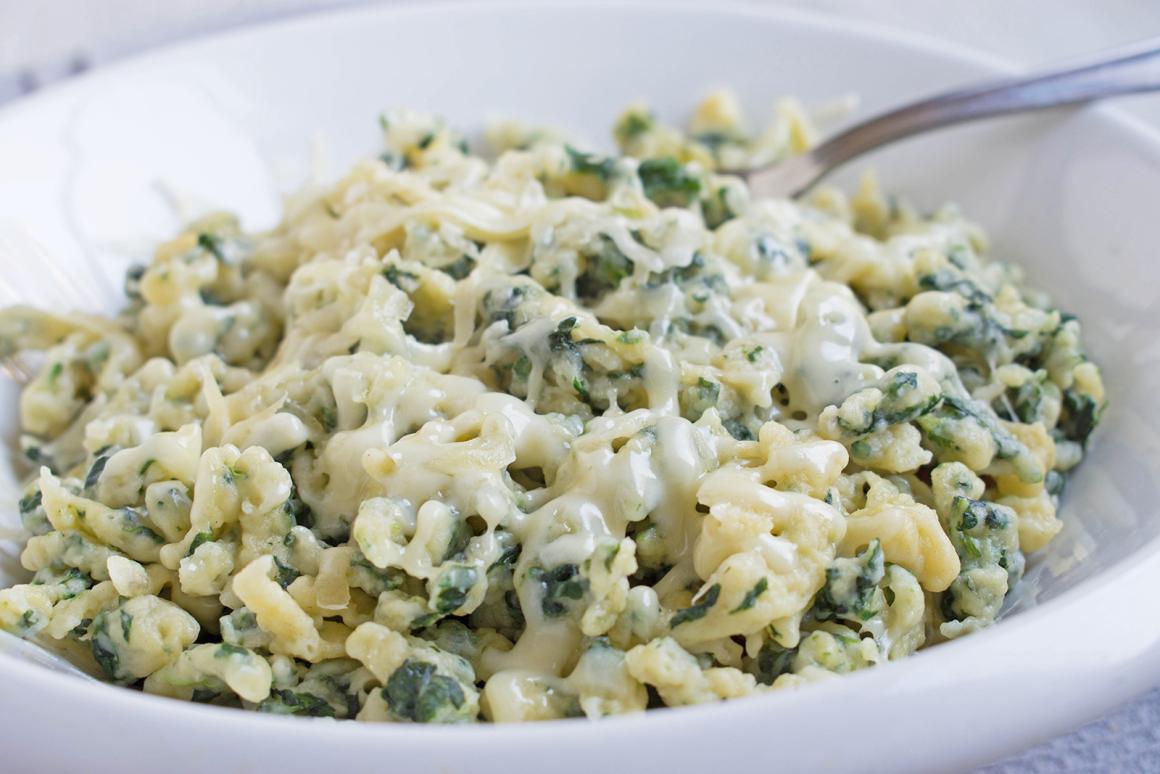 Quarkspätzli mit Spinat