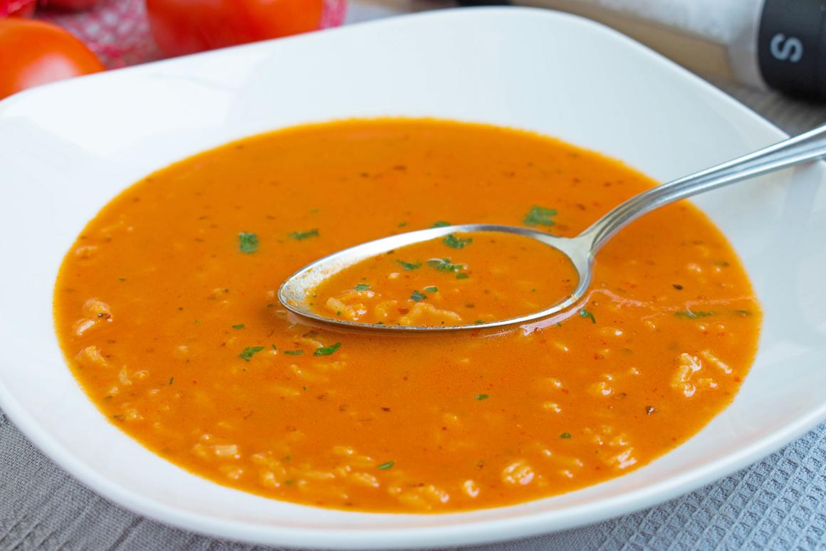 Tomatencremesuppe mit Reis