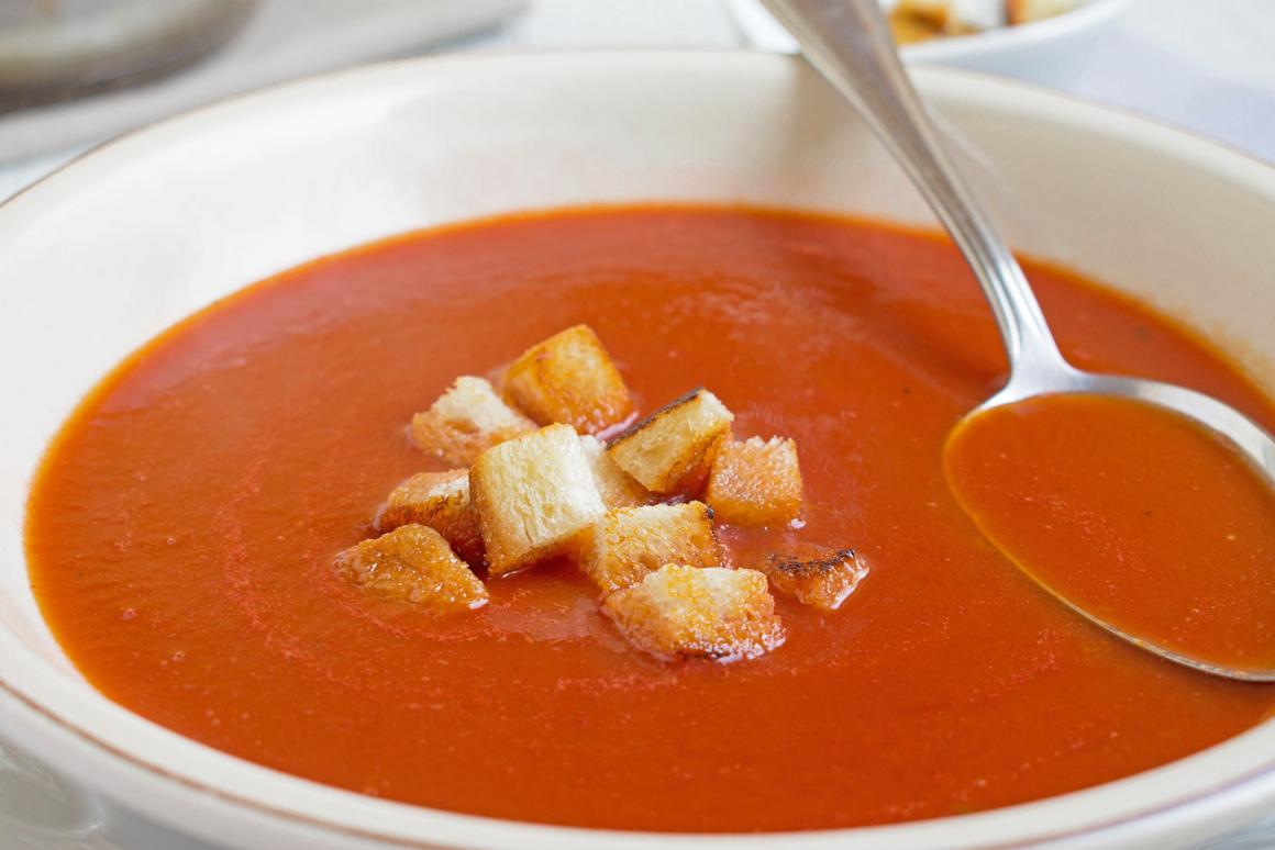 Tomatencremesuppe mit Croutons - Rezept