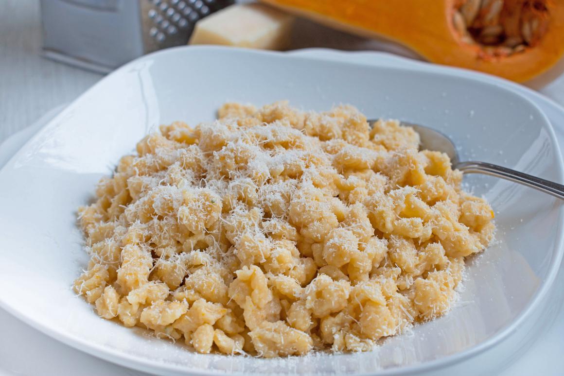 Quarkspätzli mit Kürbis