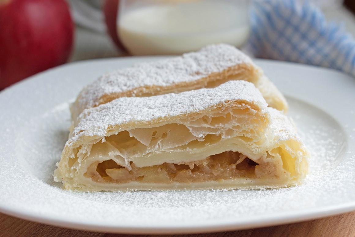 Apfelstrudel mit Blätterteig