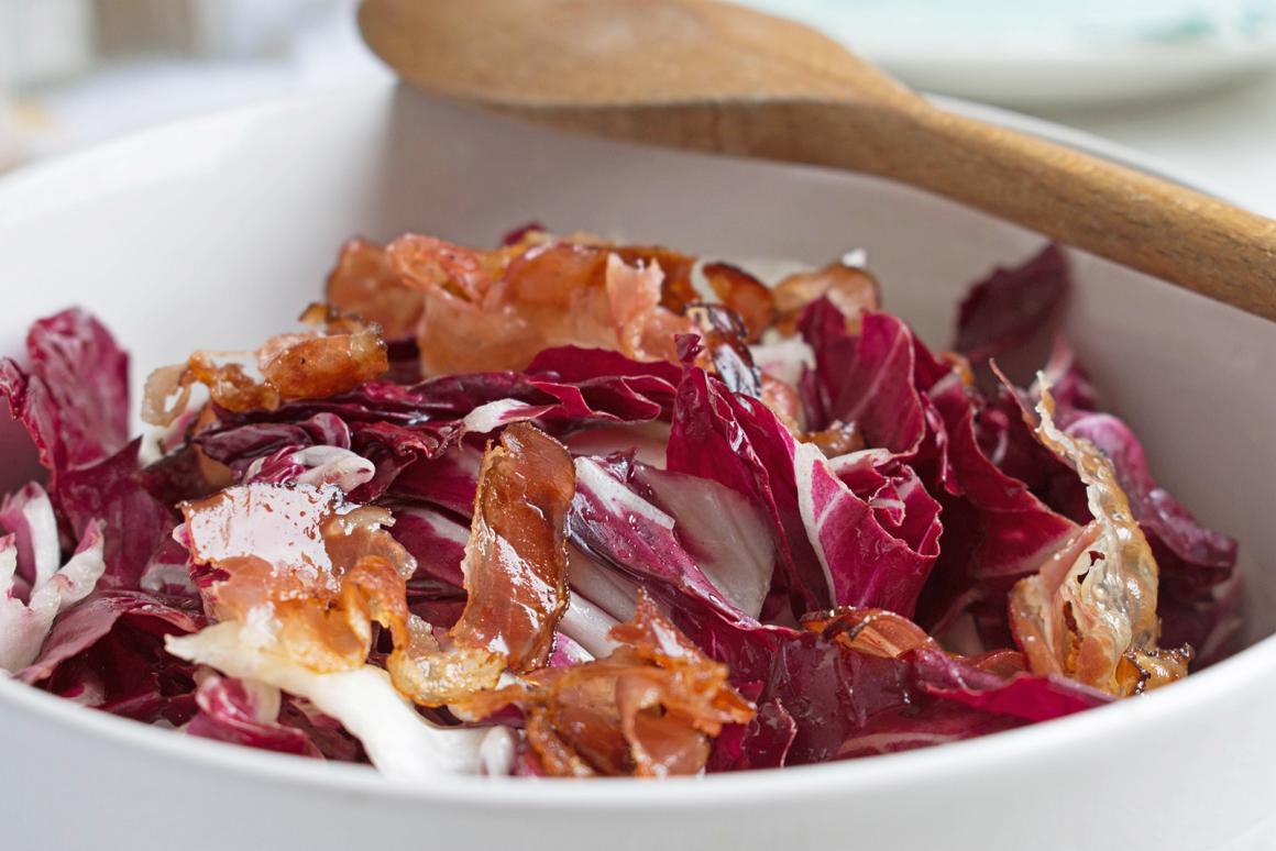 Radicchio Salat mit Speck