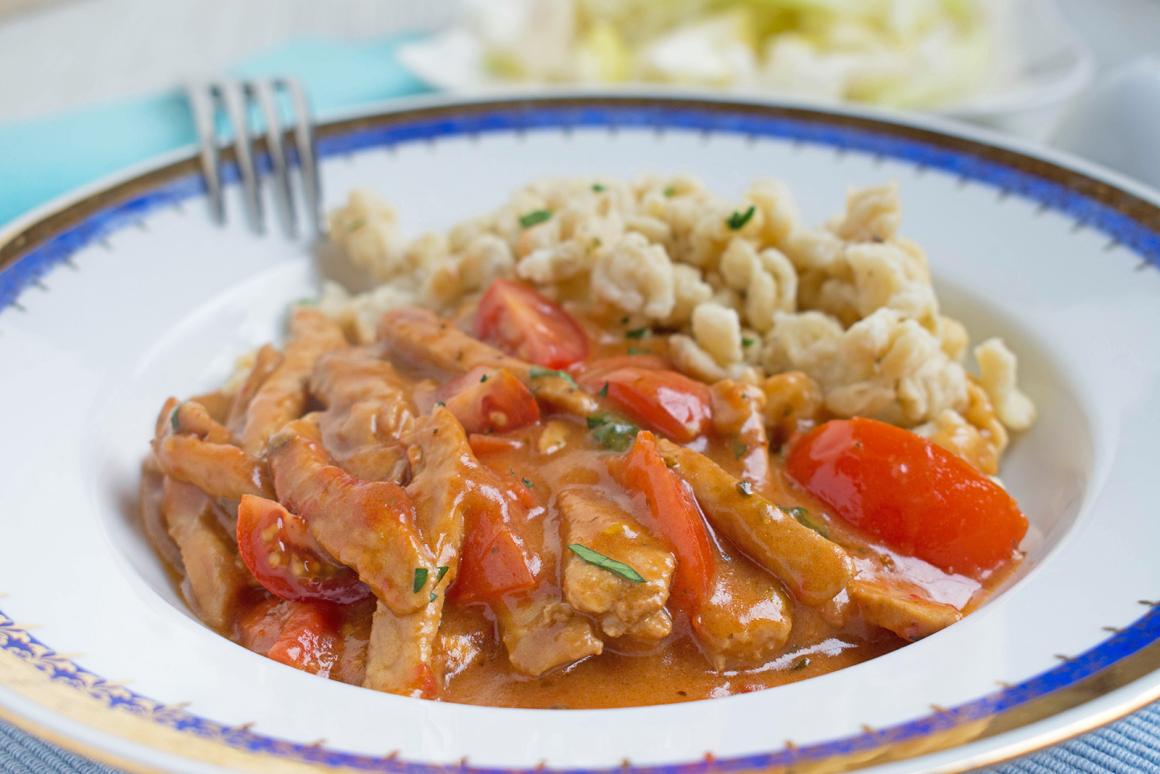 Spätzli mit Geschnetzeltes