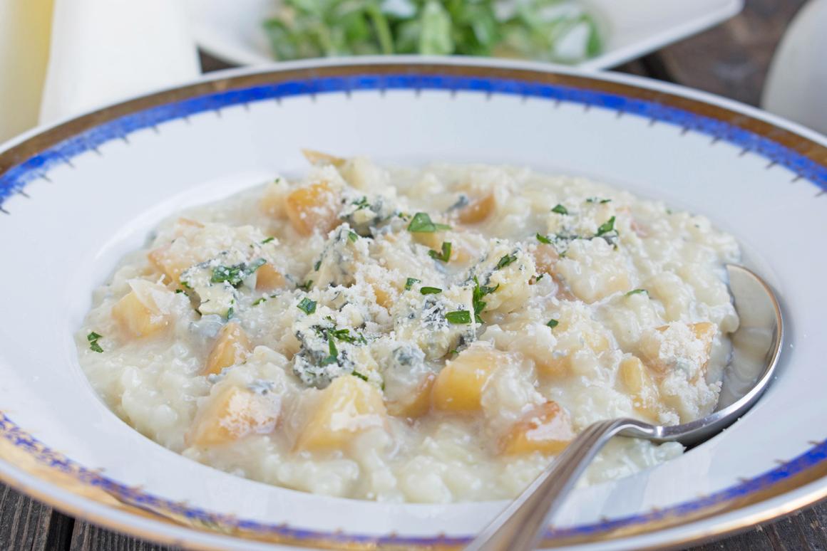 Gorgonzola Risotto mit Birnen
