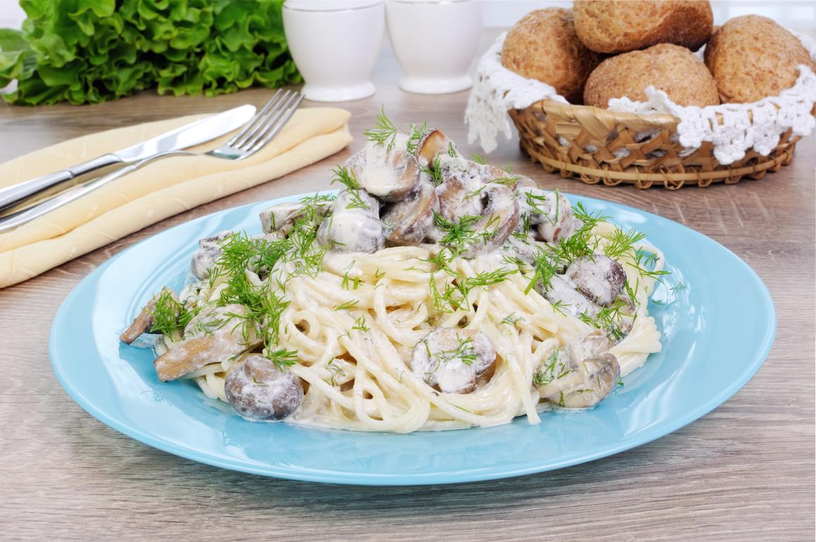 One Pot - Spaghetti an Champignon-Rahmsauce