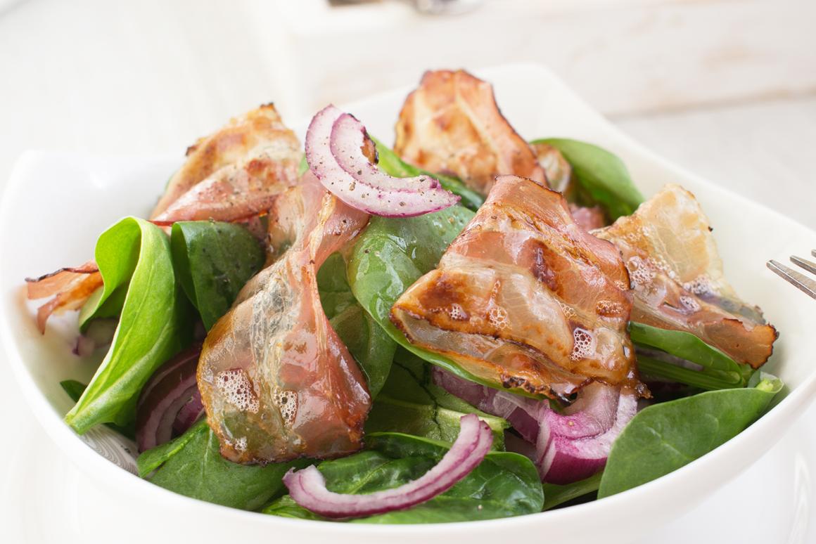 Spinatsalat mit Speck