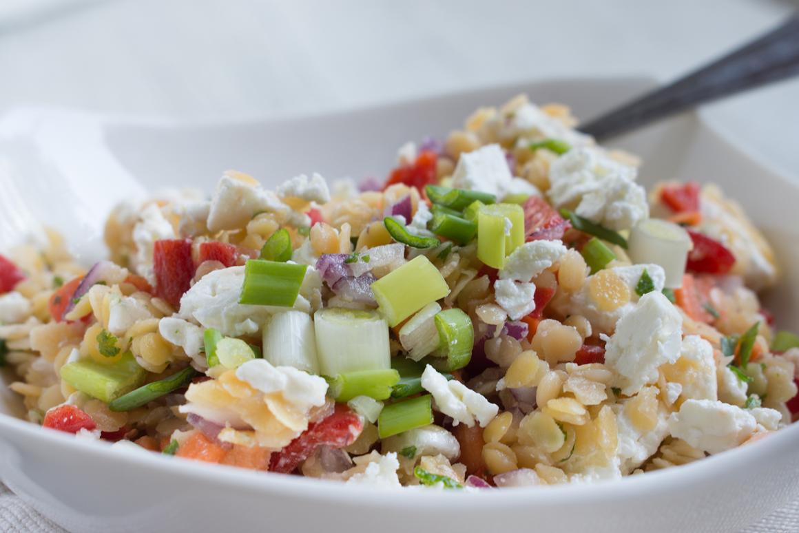 Linsen Salat mit Feta