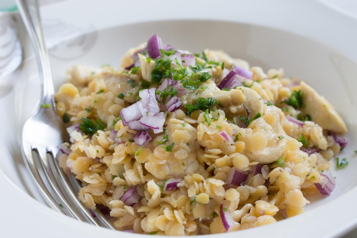 Linsensalat mit Poulet
