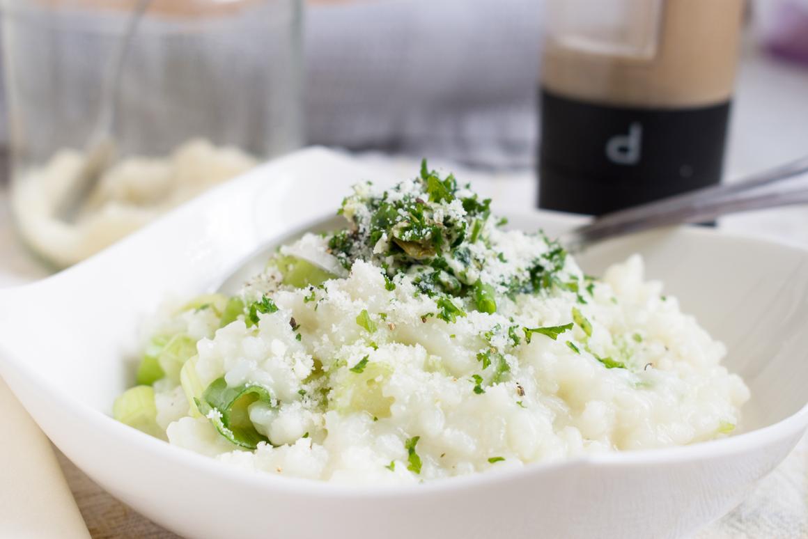 Risotto mit Basilikumpesto