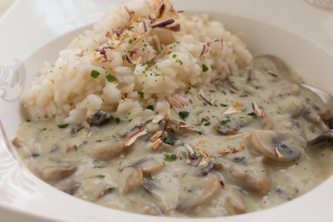Pilzragout mit Risotto