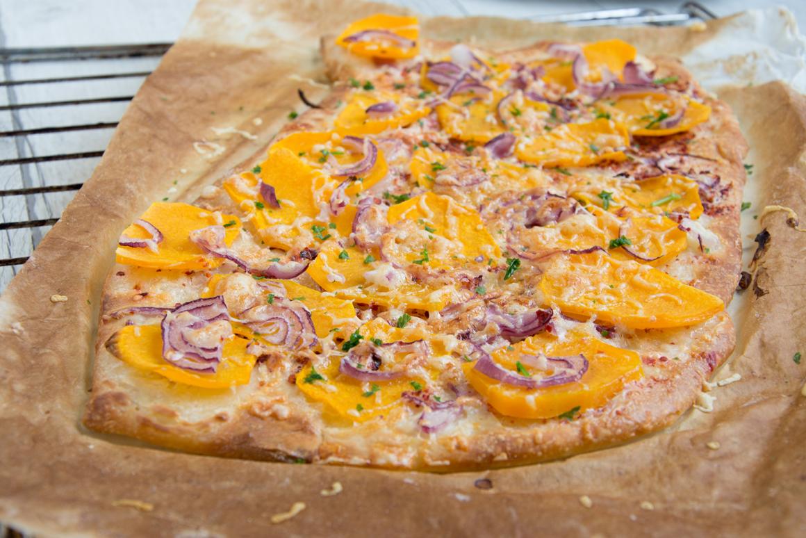 Flammkuchen mit Süsskartoffeln