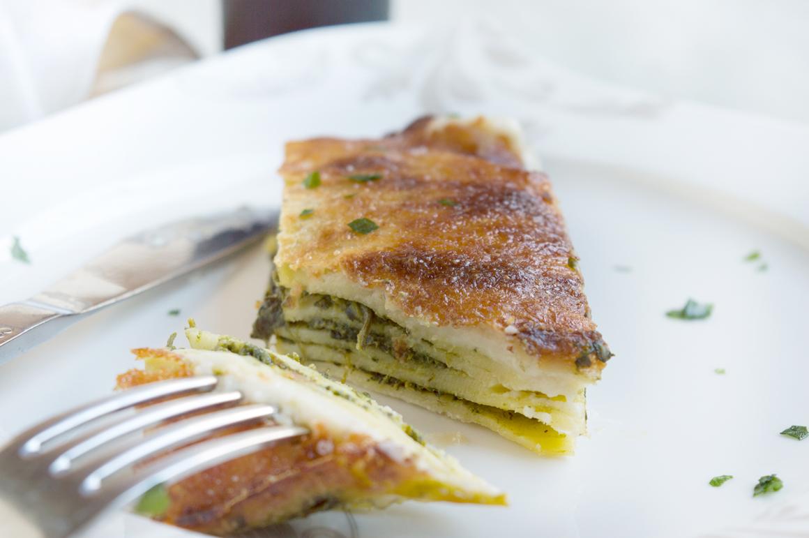 Spinatlasagne mit Feta