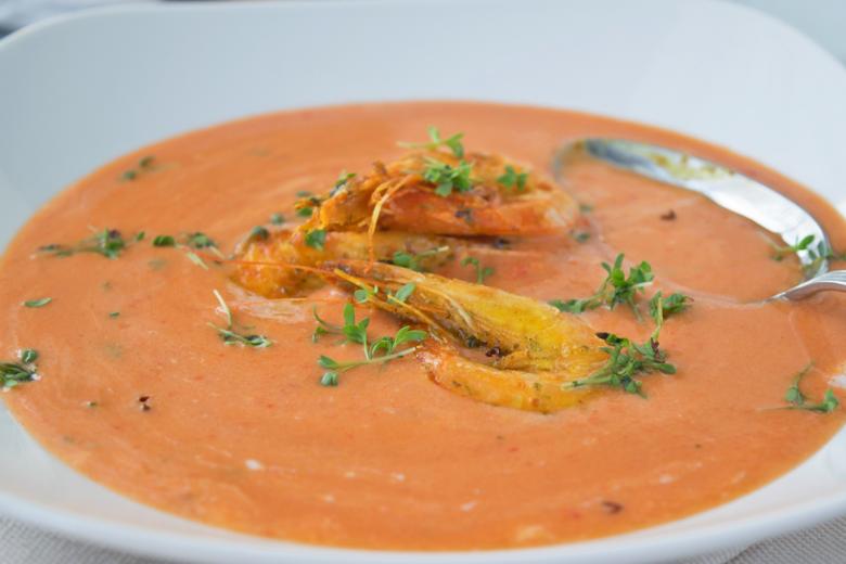 Kokossuppe mit Zitronenshrimps