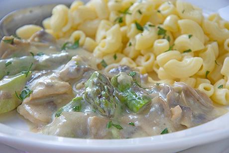 Kalbsgeschnetzeltes mit Spargel
