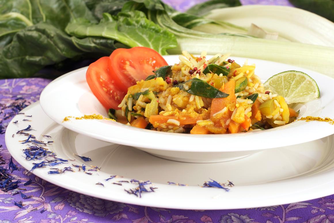 Kitchari mit Spinat und Kartoffeln