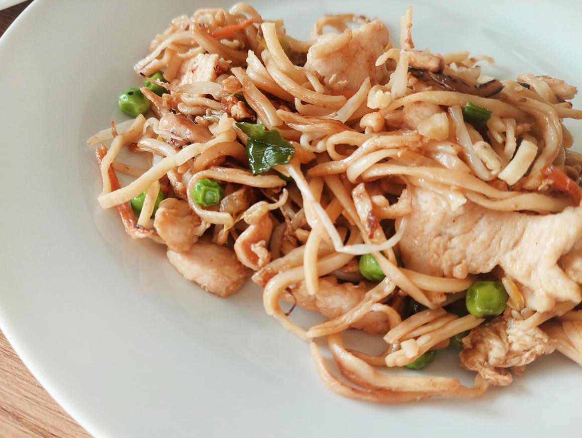Gebratene Nudeln mit Poulet