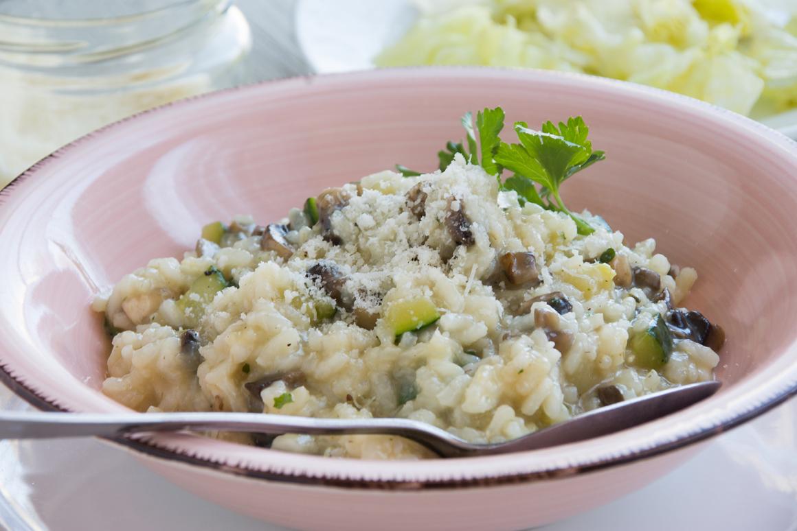 Zucchettirisotto mit Pilzen