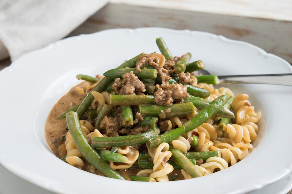 Fusilli mit grünen Bohnen