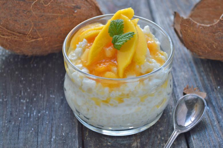 Exotischer Milchreis mit Mango