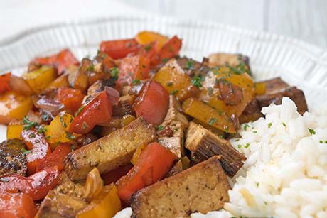 Tofu-Pepperoni Pfanne