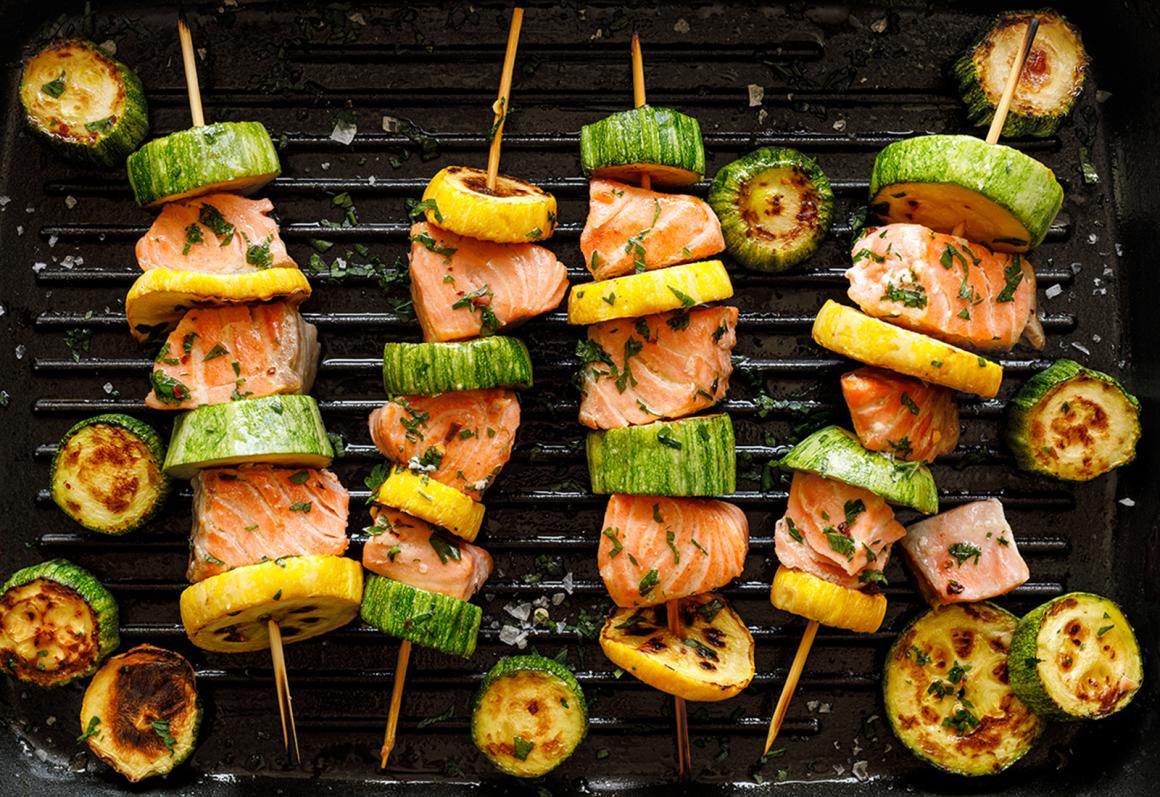 Lachs-Zucchetti-Spiessli