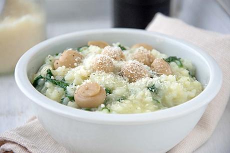 Spinat-Pilz-Risotto