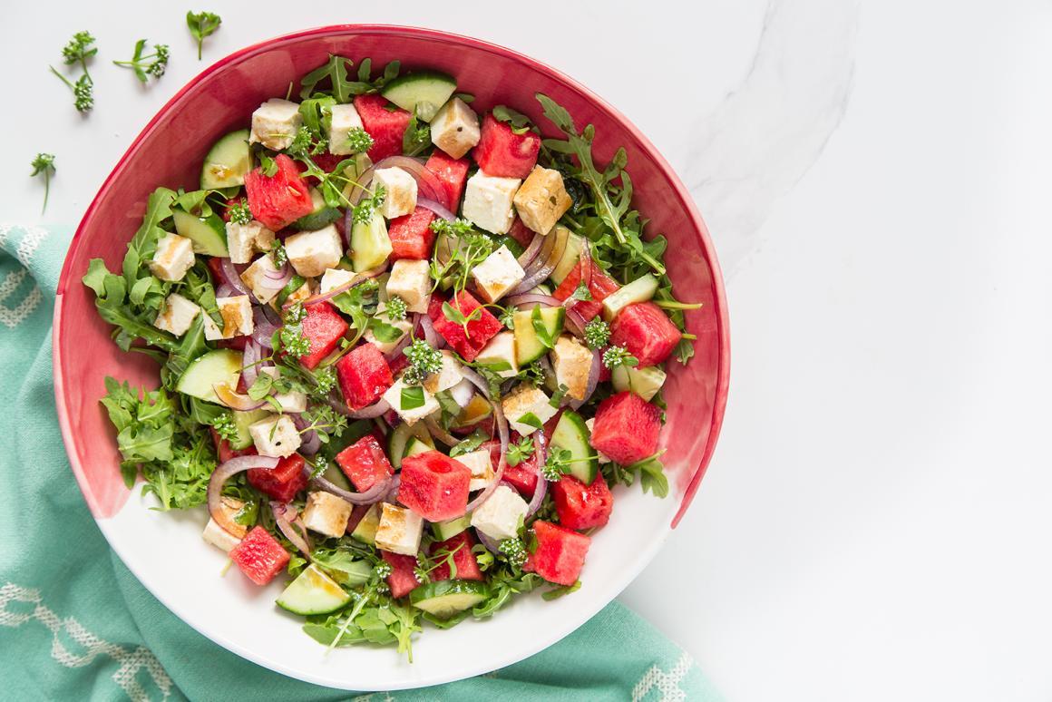 Sommersalat mit Wassermelone