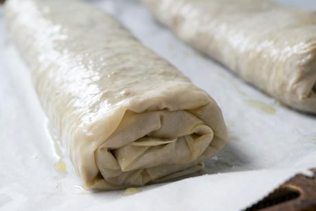 Gemüse-Poulet-Strudel