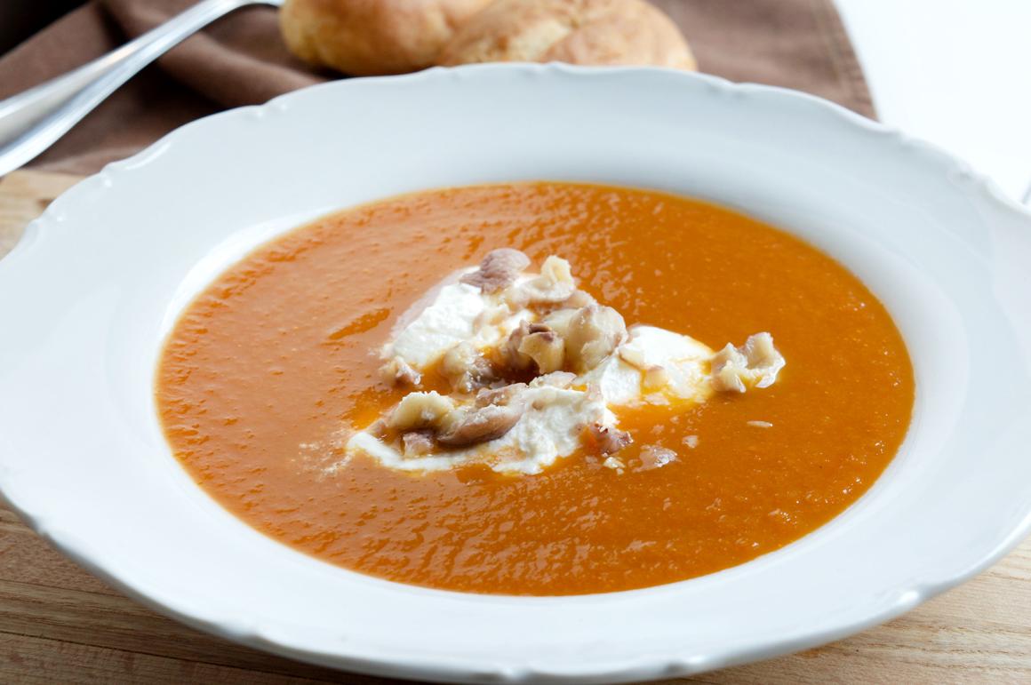 Süsskartoffelsuppe mit Maroni