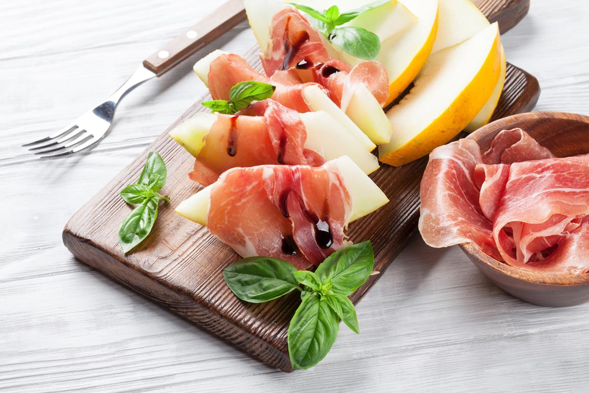 Melonen-Rohschinken-Platte - Rezept
