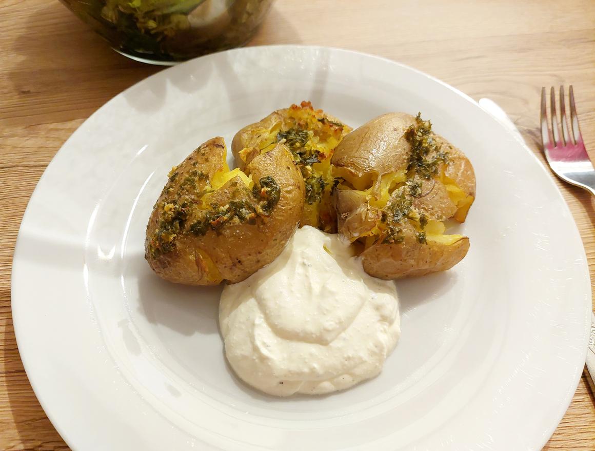Smashed Potatoes mit Knoblauch