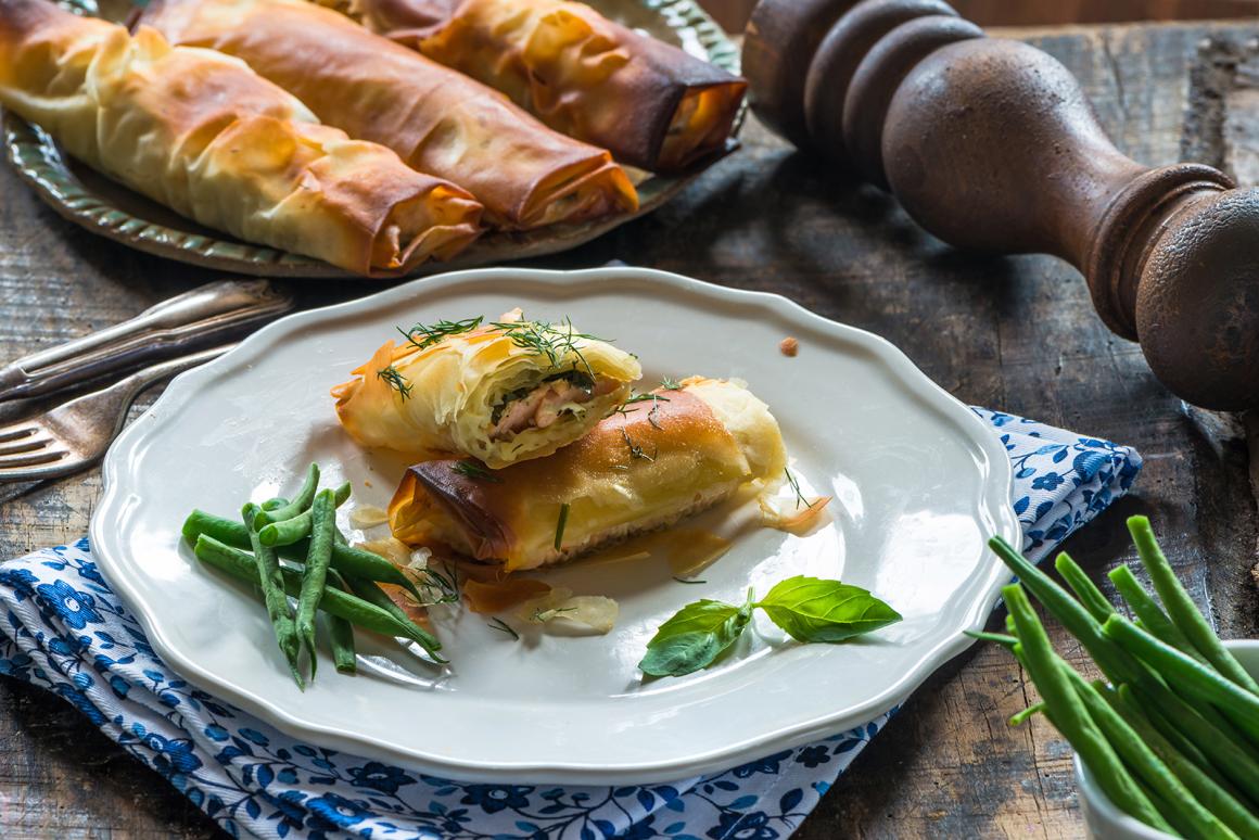 Filoteig mit Lachs