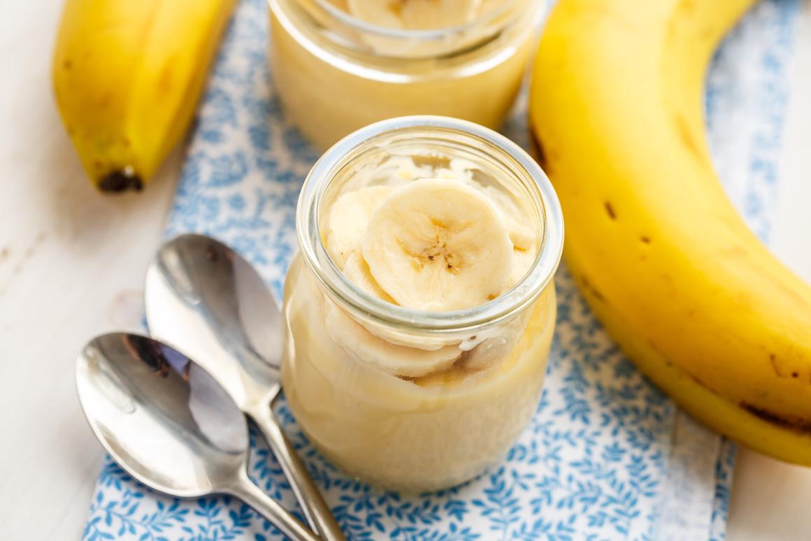 Bananenschalen Panna Cotta