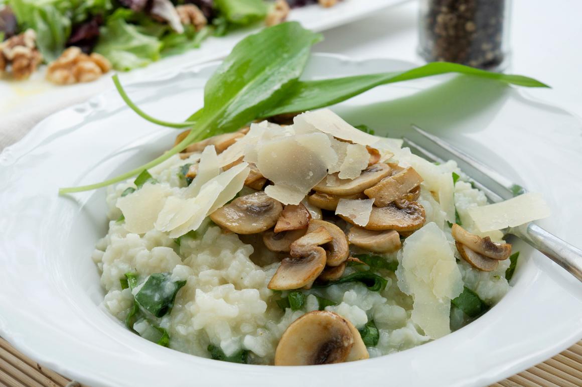 Bärlauch Risotto mit Pilzen